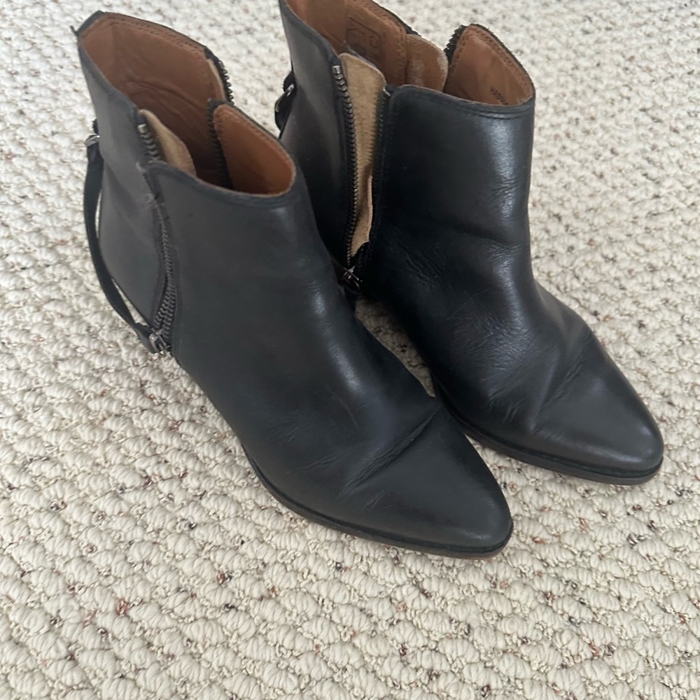 Hudson Black Leather Ankle Boots